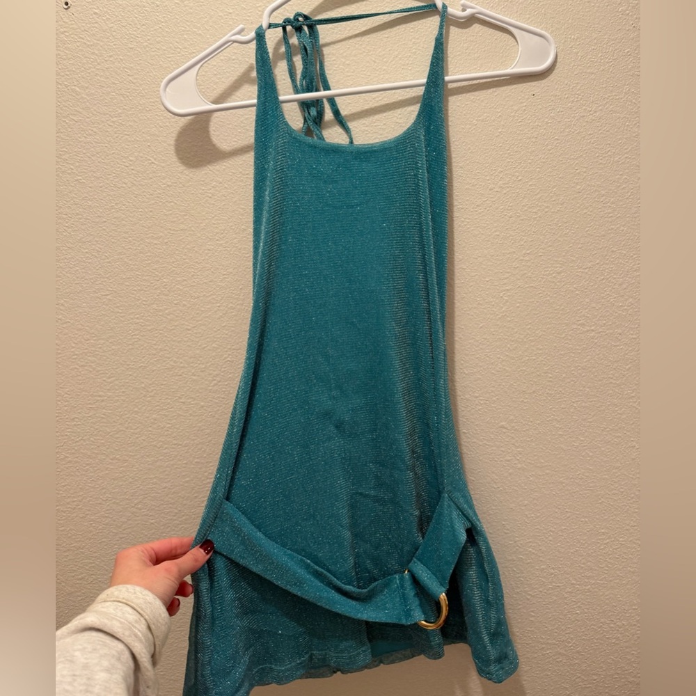 Princess Polly Teal Backless Dress